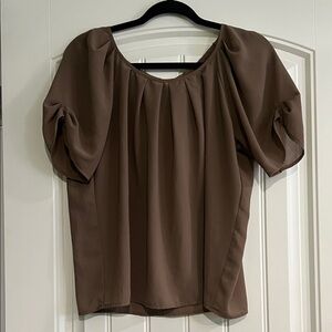 Moon Collection Elegant Brown Blouse